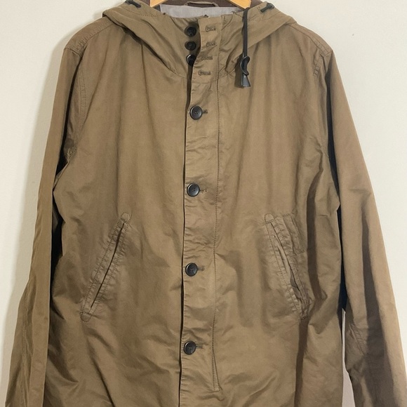 ZARA Man HOODED JACKET Drawstring Long Sleeve Xtra Large Brown - Picture 2 of 13